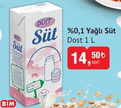 DOST %0,1 YAĞLI SÜT DOST %0,1 YAĞLI SÜT